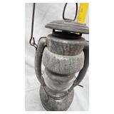 Vintage Glass Oil Lamp and Embury No 2 Air Pilot Lantern