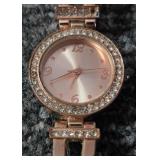 GENEVA Ladies Rose Gold Watch with T-Bar Band/Bracelet   (T at end of band is broken)