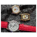 3 Vintage Micky Mouse Watches.
