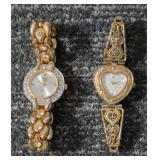 Vintage 2 Ladies Watches. Japan movement. Stainless steel.  Imitation Diamonds.