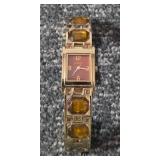 Vintage FOSSIL Blue Ladies Chronograph Watch. All stainless steel. Water resistant. #1391