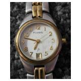 Vintage FOSSIL  Ladies Chronograph Watch. All stainless steel. Water resistant. #9656