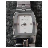 SKAGEN Ladies Diamond Watch Silver Tone.