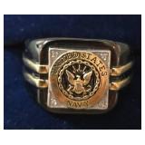 Distinctions Navy Ring.  Danbury Mint    Mens size 10