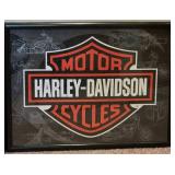 2 Harley Davidson Framed Puzzles. 25"L x 19"W