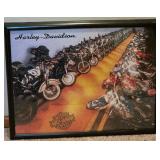 2 Harley Davidson Framed Puzzles. 25"L x 19"W