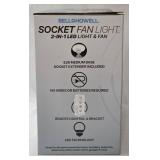 New - Bell + Howell Sockett Fan Light (2-in-1 LED Light & Fan) 1000 Lumens   Retail Price 39.95