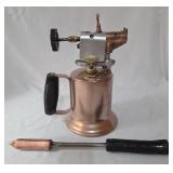 Antique Blow Torch Set -Otto Bernz Co-Brass-Includes Soldering Iron - Torch is empty.