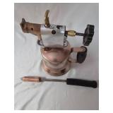 Antique Blow Torch Set -Otto Bernz Co-Brass-Includes Soldering Iron - Torch is empty.