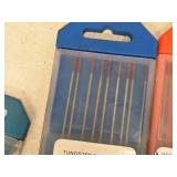 Lot of (5 partial packs) Assorted Welding Electrodes - 1/16" Tungsten 2% Thoriated, Tungsten Thoriated 2%, 3/32" Tungsten 2% Ceriated (in original packaging)