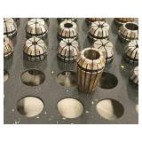 Lot of (20) Collets with Collet Holder