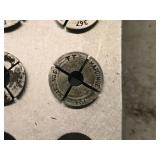 Lot of (10) Collets with Collet Holder