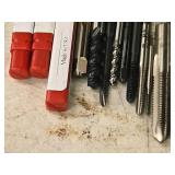 T-Handle Tap Wrench with (30) Taps - (5) 1/4", (2) 5/16", (4) 10-24, (1) 2-56, (3) 10-32, (2) 6-32, (3) 5/16, (5) 8/32, (2) 4-40