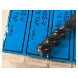 Lot of (5) 3/8-24 Spiral Flute Taps (in original packaging)