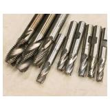 Lot of (9) End Mill Bits (2) 5/16, (4) 3/8, (3) 1/2
