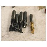 Lot of (5) End Mill Bits (1) 7/16, (3) 3/8, (2) 1/2