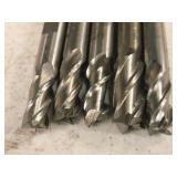 Lot of (5) End Mill Bits (1) 7/16, (3) 3/8, (1) 11/32