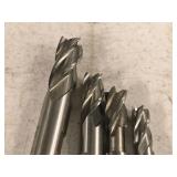 Lot of (4) Double-Sided End Mill Bits 5/8, 1/2 (x2), 3/8