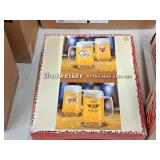 Budweiser Retro Mug Gift Set - (4) 15oz Beer Mugs Budweiser Retro Mug Gift Set - (4) 15oz Beer Mugs
