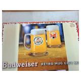 Budweiser Retro Mug Gift Set - (4) 15oz Beer Mugs Budweiser Retro Mug Gift Set - (4) 15oz Beer Mugs