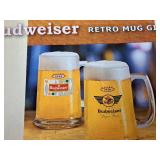 Budweiser Retro Mug Gift Set - (4) 15oz Beer Mugs Budweiser Retro Mug Gift Set - (4) 15oz Beer Mugs