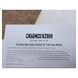 12" Cast Iron Skillet with Silicone Handle Grips - Kitchen HQ (in original packaging) 12" Cast Iron Skillet with Silicone Handle Grips - Kitchen HQ (in original packaging)