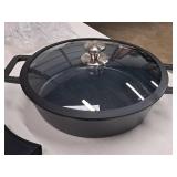Diamond Ceramic Non-Stick Cast Iron 4.5-qt Braiser with Glass Lid and Silicone Handles - Kitchen HQ (in original packaging) Diamond Ceramic Non-Stick Cast Iron 4.5-qt Braiser with Glass Lid and Silicone Handles - Kitchen HQ (in original packaging)