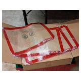 Lot of (4) Kitchen HQ Silicone Baking Mats 11-1/2"x16-1/2" (Red Edge) (in original packaging) Lot of (4) Kitchen HQ Silicone Baking Mats 11-1/2"x16-1/2" (Red Edge) (in original packaging)