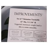 Improvements Serving Tray / Turntable Set of 7 Melamine (in original packaging) Improvements Serving Tray / Turntable Set of 7 Melamine (in original packaging)