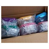 Lot of (6) Plastic Food Storage Containers with Lid and Handle 5-1/2"x8"x3" (Assorted) (in original packaging) Lot of (6) Plastic Food Storage Containers with Lid and Handle 5-1/2"x8"x3" (Assorted) (in original packaging)