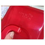Lot of (2) Lock n Lock® Plastic Food Storage Bin with Lid, Handle and 3 Removable Food Separator Cups (in original packaging) Lot of (2) Lock n Lock® Plastic Food Storage Bin with Lid, Handle and 3 Removable Food Separator Cups (in original packaging)