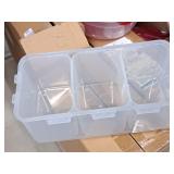 Lot of (2) Lock n Lock® Plastic Food Storage Bin with Lid, Handle and 3 Removable Food Separator Cups (in original packaging) Lot of (2) Lock n Lock® Plastic Food Storage Bin with Lid, Handle and 3 Removable Food Separator Cups (in original packaging)