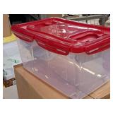 Lot of (1) Lock n Lock® Plastic Food Storage Container with Lid and Handle on Rollers 11-1/2"x17-1/2"x8-1/2" (in original packaging) Lot of (1) Lock n Lock® Plastic Food Storage Container with Lid and Handle on Rollers 11-1/2"x17-1/2"x8-1/2" (in original packaging)