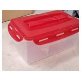 Lot of (1) Plastic Storage Container with Separated Compartments 7"x11"x5 1/2" (in original packaging) Lot of (1) Plastic Storage Container with Separated Compartments 7"x11"x5 1/2" (in original packaging)