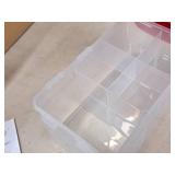 Lot of (1) Plastic Storage Container with Separated Compartments 7"x11"x5 1/2" (in original packaging) Lot of (1) Plastic Storage Container with Separated Compartments 7"x11"x5 1/2" (in original packaging)