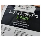 West Loop Super Shopper Grocery Bags 7.4-Gallon 3-pack West Loop Super Shopper Grocery Bags 7.4-Gallon 3-pack