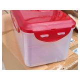 Lot of (2) Lock n Lock® Plastic Food Storage Bin with Lid, Handle and 3 Removable Food Separator Cups (in original packaging) Lot of (2) Lock n Lock® Plastic Food Storage Bin with Lid, Handle and 3 Removable Food Separator Cups (in original packaging)