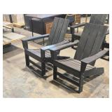 Lot of (2) Poly Adirondack Patio Chairs Lot of (2) Poly Adirondack Patio Chairs