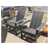 Lot of (2) Poly Adirondack Patio Chairs Lot of (2) Poly Adirondack Patio Chairs