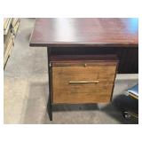 Wood Office Desk with Rolling Office Chair Wood Office Desk with Rolling Office Chair