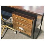 Wood Office Desk with Rolling Office Chair Wood Office Desk with Rolling Office Chair