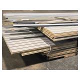 Lot of (~14) Slat Wall Panels with End/Side Caps Lot of (~14) Slat Wall Panels with End/Side Caps