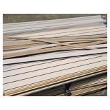 Lot of (~14) Slat Wall Panels with End/Side Caps Lot of (~14) Slat Wall Panels with End/Side Caps