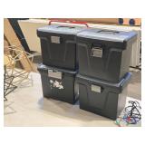 Lot of (4) Plastic File Boxes Lot of (4) Plastic File Boxes