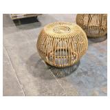 Lot of (4) Wicker Stools Lot of (4) Wicker Stools