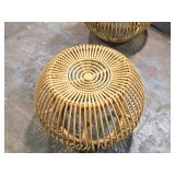 Lot of (4) Wicker Stools Lot of (4) Wicker Stools