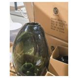 Lot of (2) Vases / Display Décor 12" x 6" (Smoky Green) Lot of (2) Vases / Display Décor 12" x 6" (Smoky Green)