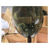 Lot of (2) Vases / Display Décor 12" x 6" (Smoky Green) Lot of (2) Vases / Display Décor 12" x 6" (Smoky Green)