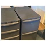 Lot of (2) Metal Rolling File Cabinets - 2 drawer and 3-drawer 15" x 24" x 28-1/2" Lot of (2) Metal Rolling File Cabinets - 2 drawer and 3-drawer 15" x 24" x 28-1/2"