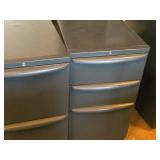 Lot of (2) Metal Rolling File Cabinets - 2 drawer and 3-drawer 15" x 24" x 28-1/2" Lot of (2) Metal Rolling File Cabinets - 2 drawer and 3-drawer 15" x 24" x 28-1/2"